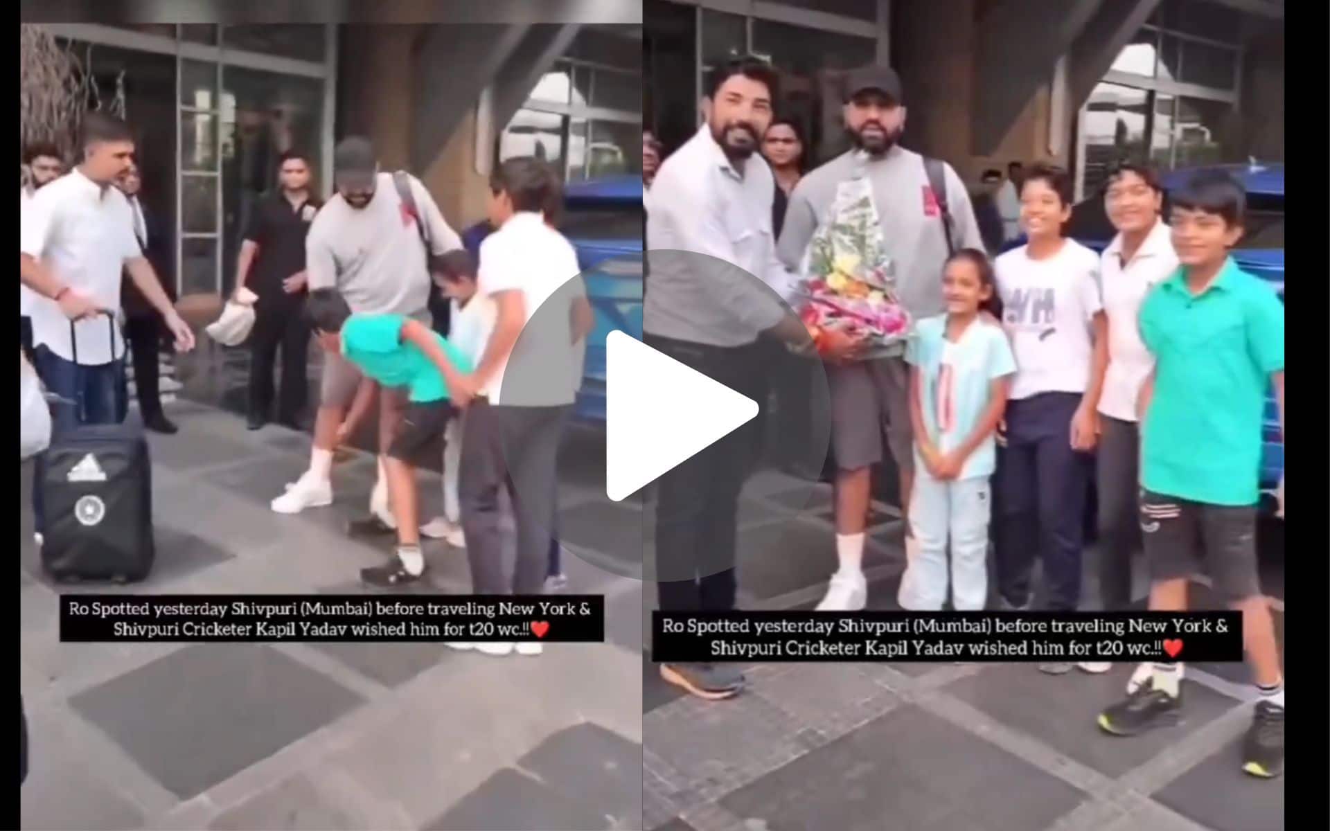[Watch] Young Fan Touches Rohit Sharma's Feet And Wishes Him Luck for T20 World Cup